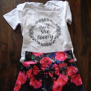 3 PC Onesie Shorts and Headband Set SZ 9 MO NWOT